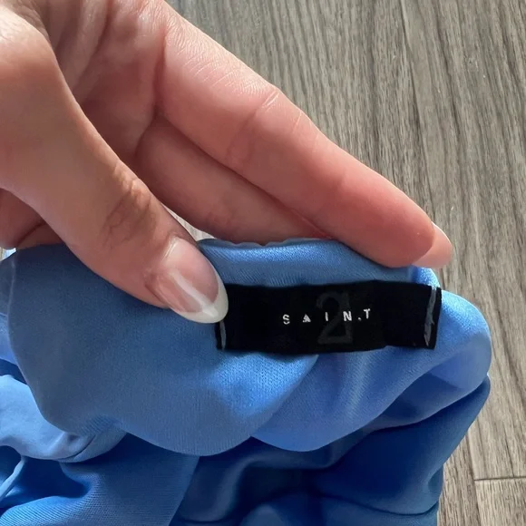 Saint Sky Blue Open Back Scoop Neck Mini Dress - Picture 3 of 7